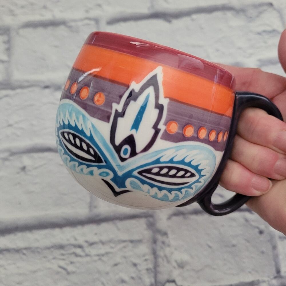 Anthropologie Discontinued Colorful Boho Mug